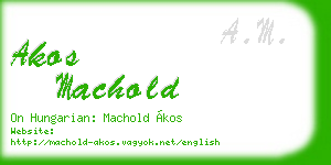 akos machold business card